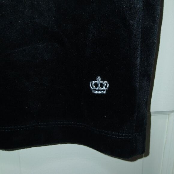 Juicy Couture Vintage Y2K Black Velour Dress Mini Glothic Party Holiday Size M. - Picture 4 of 16